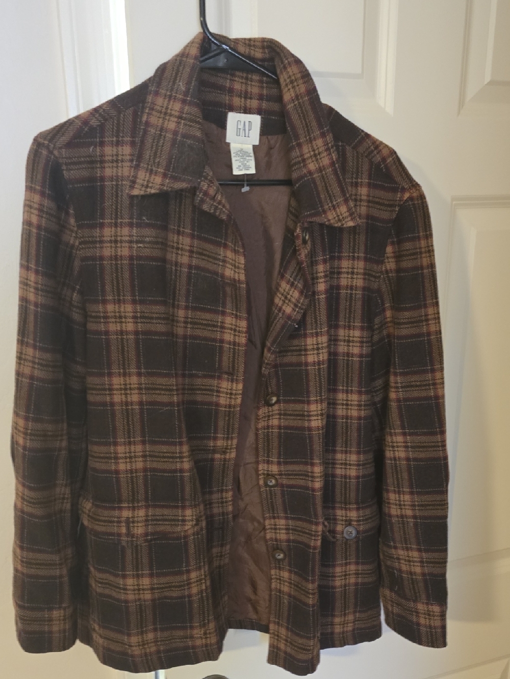 GAP Men's Brown Plaid Field Jacket